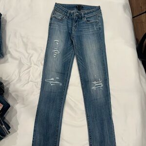 White House Black Market Light Blue Distressed Skinny Jeans